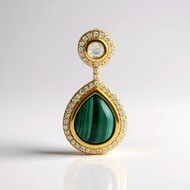 Ciondolo in argento con Malachite (Adela Silber)