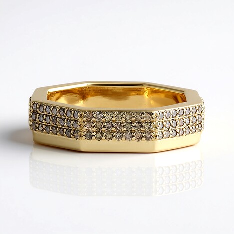 Anello in oro con Diamante Champagne I3 (de Melo Gold)