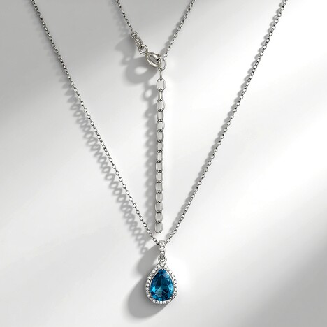 Collana in argento con Topazio Blu Londra