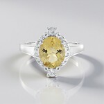 Anello in argento con Berillo Giallo (Adela Silber)