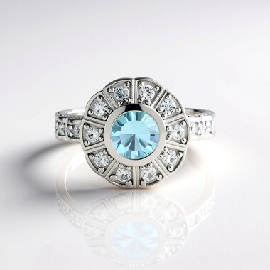 Pierścionek ze srebra - Topaz błękitny Sky Blue (Dallas Prince Designs)