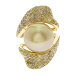 Goldene Südseeperlen-Goldring (CIRARI)