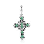 Zilveren hanger met een Groene Turqoois (Desert Chic)