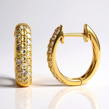 Boucles d'oreilles en or et Diamant fancy SI2 (CIRARI)