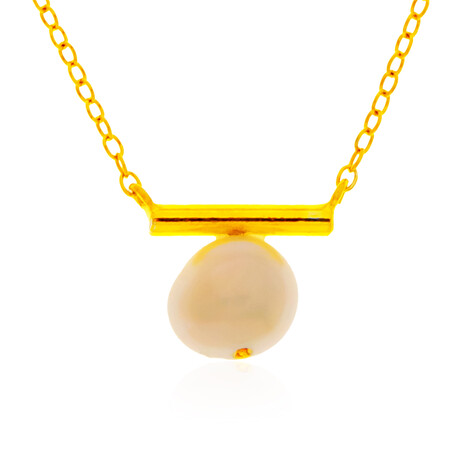 Weiße Süßwasserzuchtperlen-Silbercollier (Joias do Paraíso)