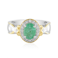 Zilveren ring met een Zambia-smaragd (Gems en Vogue)