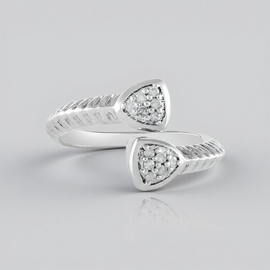 I2 (H) Diamond Silver Ring