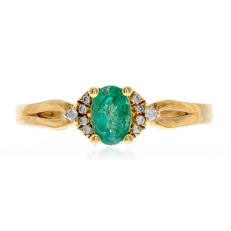 Gouden ring met een AAA Zambia smaragd (CIRARI)