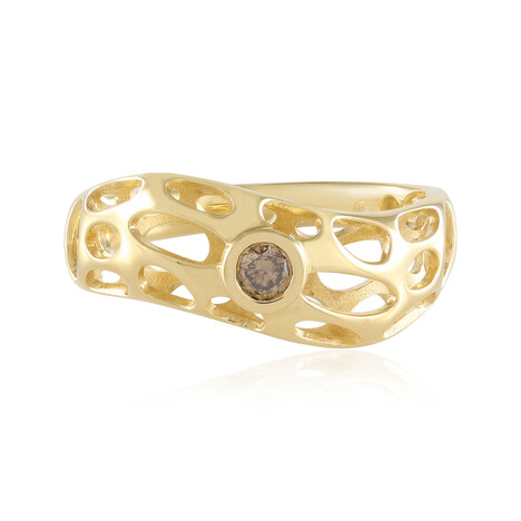 Bague en argent et Diamant champagne I2 (Ornaments by de Melo)