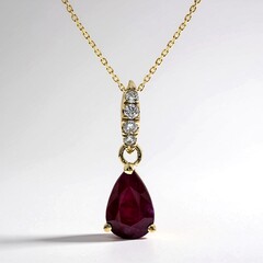 Collana in oro con Rubino Mozambico AAA