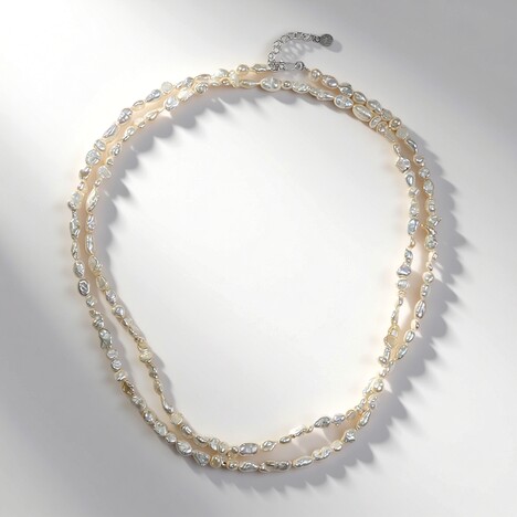 Collana in argento con Perla Keshi (TPC)