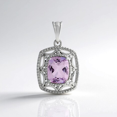 Ciondolo in argento con Ametista Rose de France