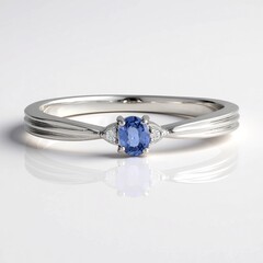 Anello in argento con Zaffiro Ceylon Blu