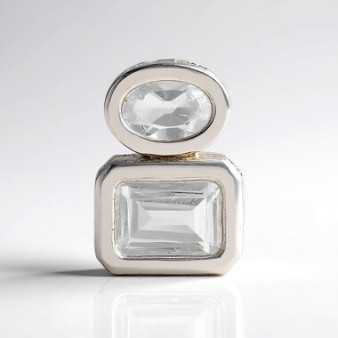 Zawieszka ze srebra rodowanego - Topaz biały (MONOSONO COLLECTION)