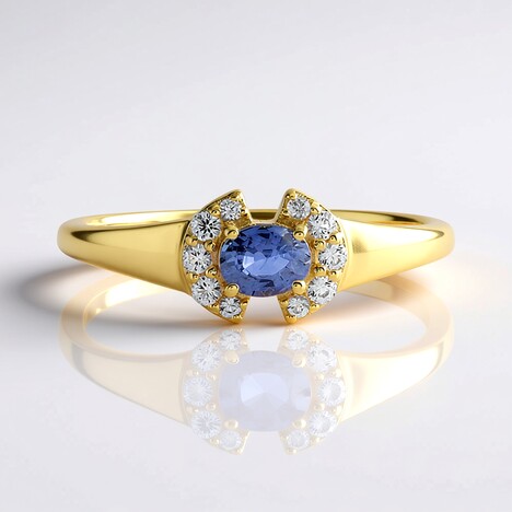 Anello in argento con Zaffiro Ceylon Blu (non riscaldato)