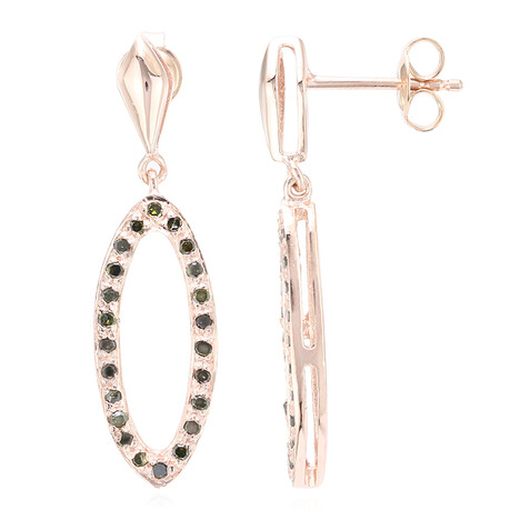 Fancy Diamond Silver Earrings