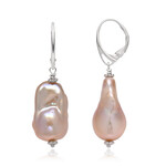 Orecchini in argento con Perla d'Acqua Dolce Pesca