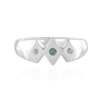 Bague en argent et Diamant bleu I2