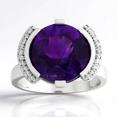 Anello in argento con Ametista Zambiana