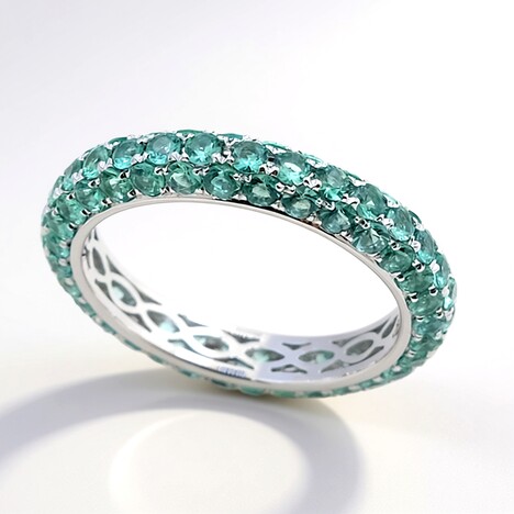 Bague en or et Emeraude de Zambie AAA (de Melo)