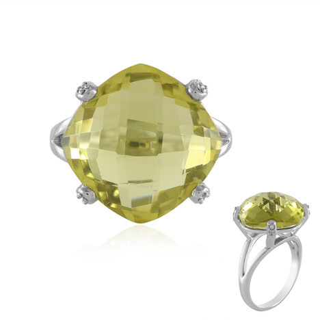 Zilveren ring met een Ouro Verde kwarts