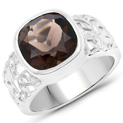 Rauchquarz-Silberring