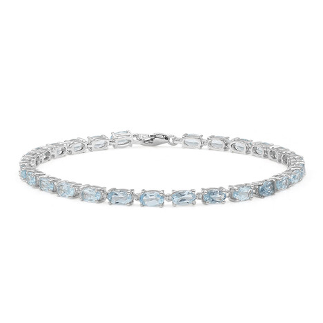 Brazalete en plata con Topacio azul cielo
