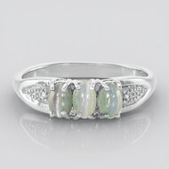 Anillo en plata con Alejandrita ojos de gato