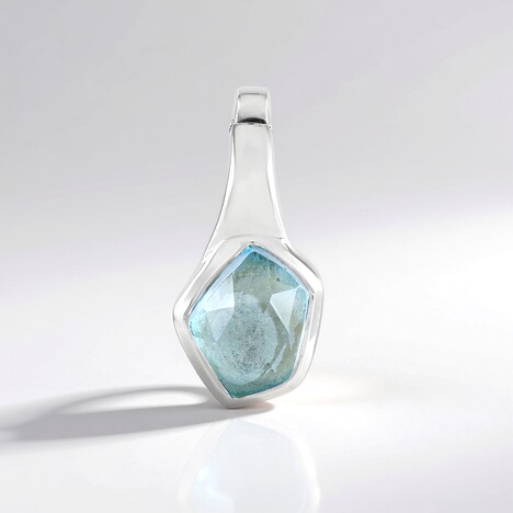 Ciondolo in argento con Topazio Blu Cielo (MONOSONO COLLECTION)