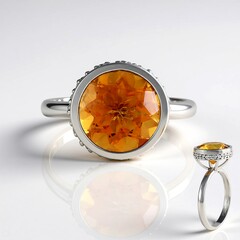 Anello in argento con Quarzo Arancione