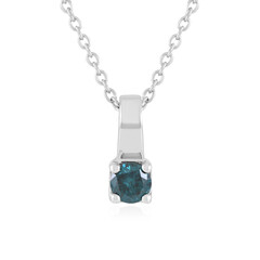Collana in argento con Diamante Blu I2