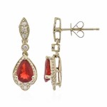 Boucles d'oreilles en or et Opale de Feu du Mexique (CIRARI)