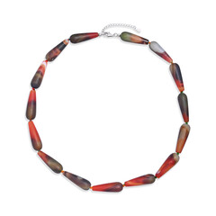 Zilveren halsketting met agaten