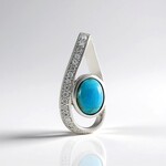Ciondolo in argento con Turchese Kingman Mohave Blu