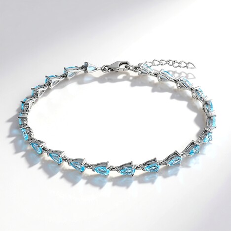 Bracciale in argento con Topazio Blu Cielo