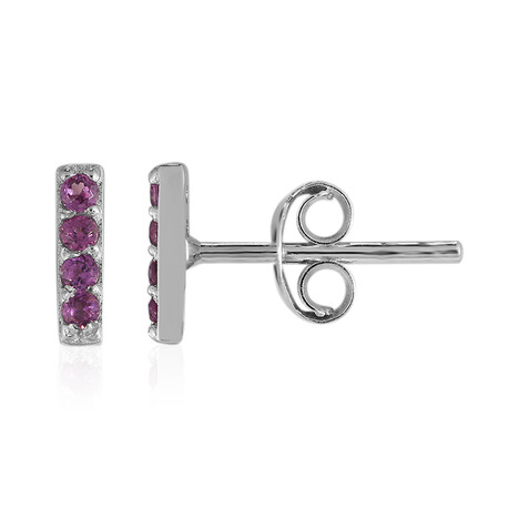 Zilveren oorbellen met rhodolieten