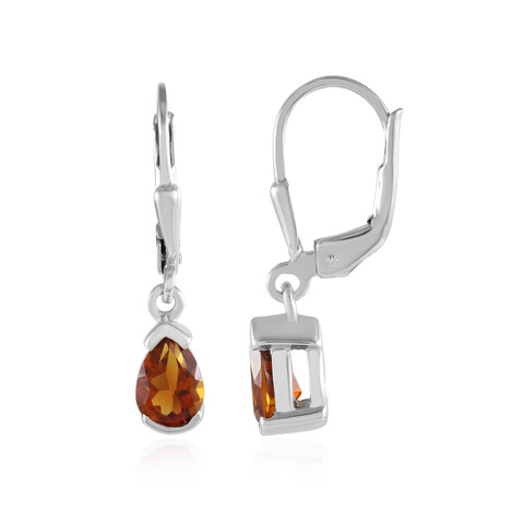 Boucles d'oreilles en argent et Citrine Madère