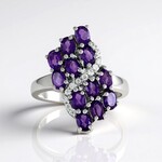 Anello in argento con Ametista Zambiana