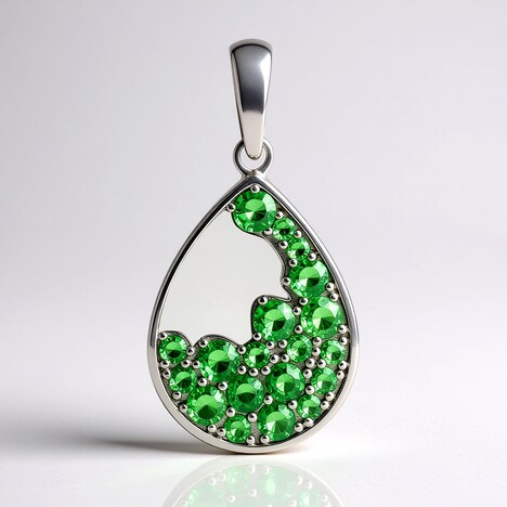 Pendentif en argent et Tsavorite du Kenya AAA