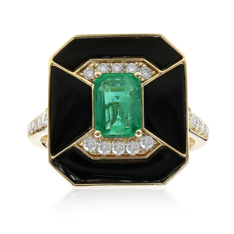 Anillo en oro con Esmeralda de Zambia AAA (CIRARI)