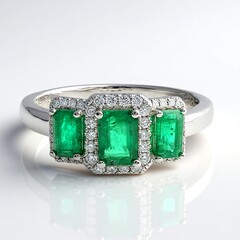Anello in oro con Smeraldo Zambia AAA