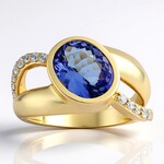 Anello in oro con Tanzanite AAA (de Melo Gold)