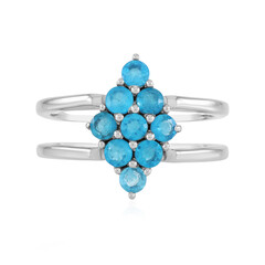 Neonblauer Apatit-Silberring