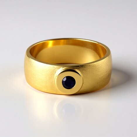 Anello in argento con Zaffiro Blu del Madagascar (MONOSONO COLLECTION)