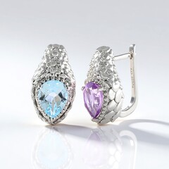 Orecchini in argento con Ametista Rose de France