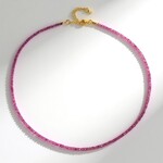 Collana in argento con Zaffiro Ceylon Rosa