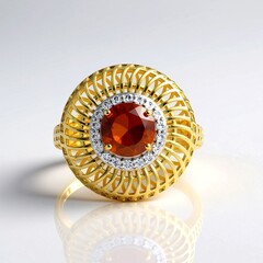 Anello in argento con Citrino Madeira (Ornaments by de Melo)