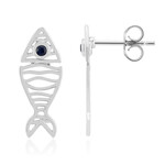 Zilveren oorbellen met blauwe saffieren (MONOSONO COLLECTION)