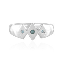 Bague en argent et Diamant bleu I2
