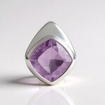 Ciondolo in argento con Ametista Rose de France (MONOSONO COLLECTION)